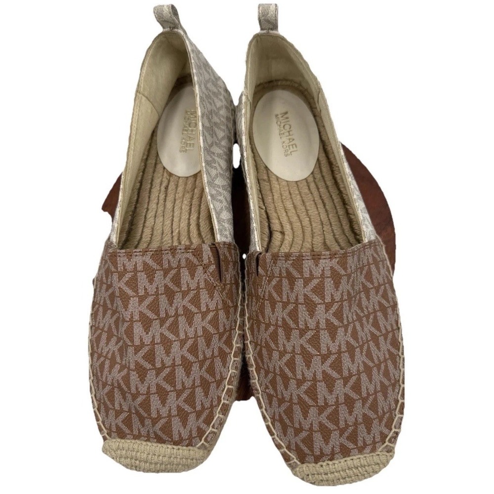 Michael Kors Woman's Lenny Signature Jacquard Espadrilles Slip On 7.5